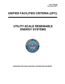 Ufc 3-540-08 Utility-Scale Renewable Energy Systems
