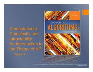 Computational Complexity and Intractability: an Introduction to the Theory of NP Chapter 9 2 Objectives