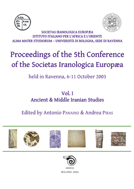 Proceedings of the 5Th Conference of the Societas Iranologica Europæa