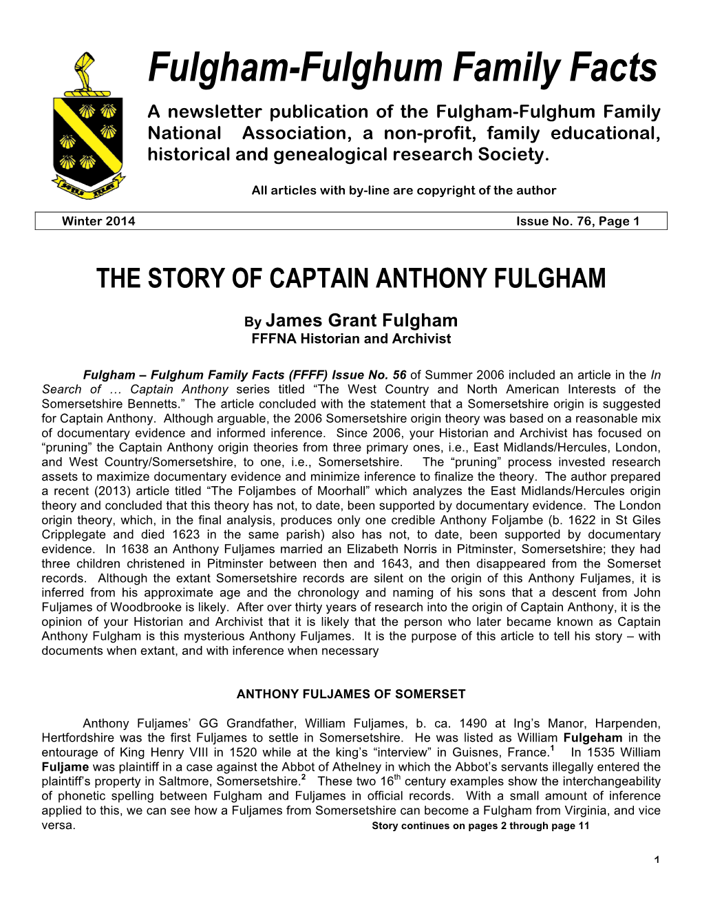 Fulgham-Fulghum Family Facts