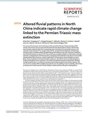 Altered Fluvial Patterns in North China Indicate Rapid Climate Change