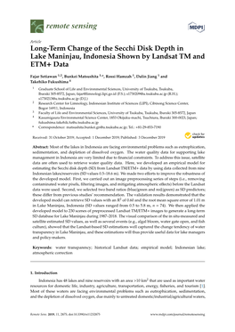 Long-Term Change of the Secchi Disk Depth in Lake Maninjau, Indonesia Shown by Landsat TM and ETM+ Data