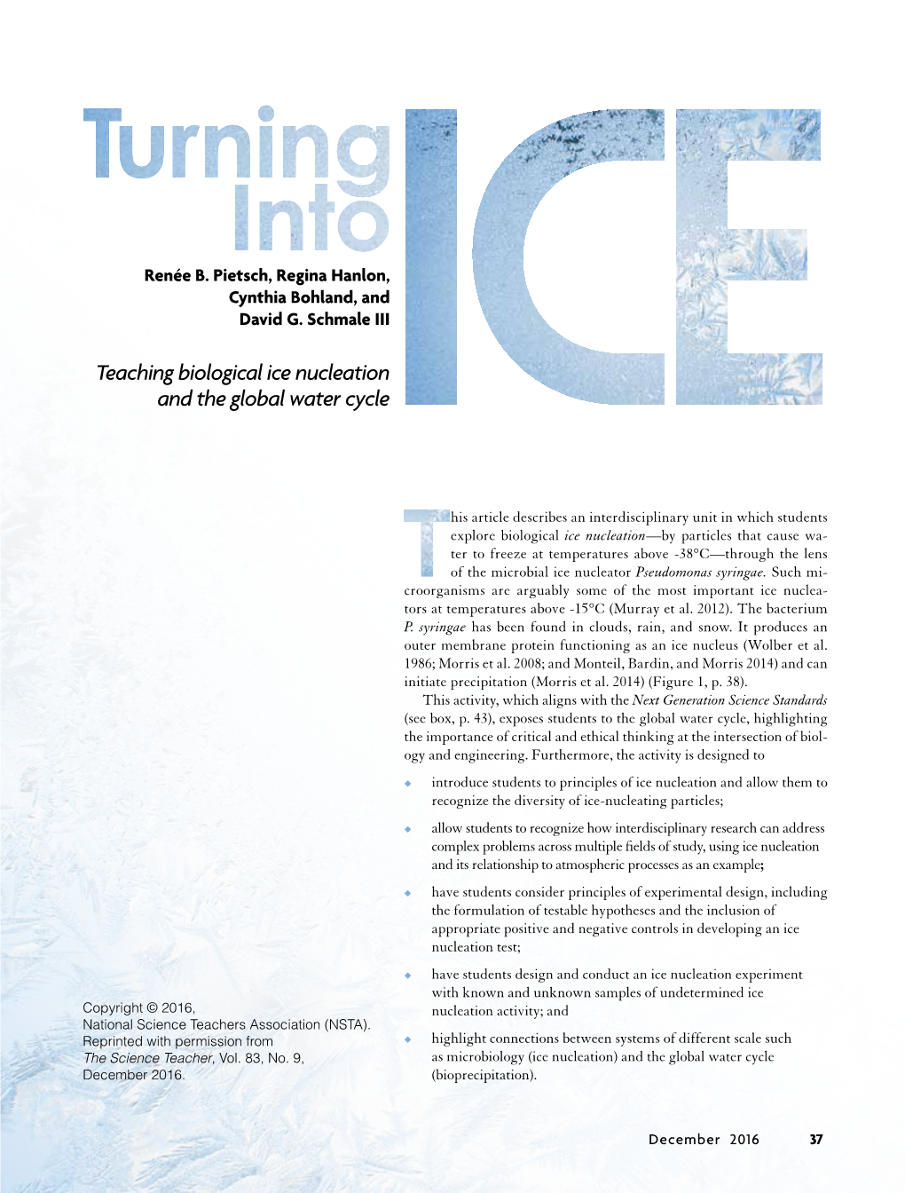 Teaching Biological Ice Nucleation and the Global Water Cycle