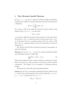 1 the Glivenko-Cantelli Theorem