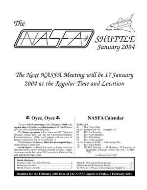 NASFA 'Shuttle' Jan 2004