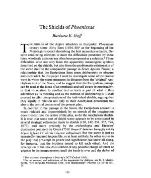 The Shields of Phoenissae Barbara E