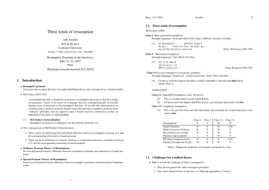 Three Kinds of Resumption