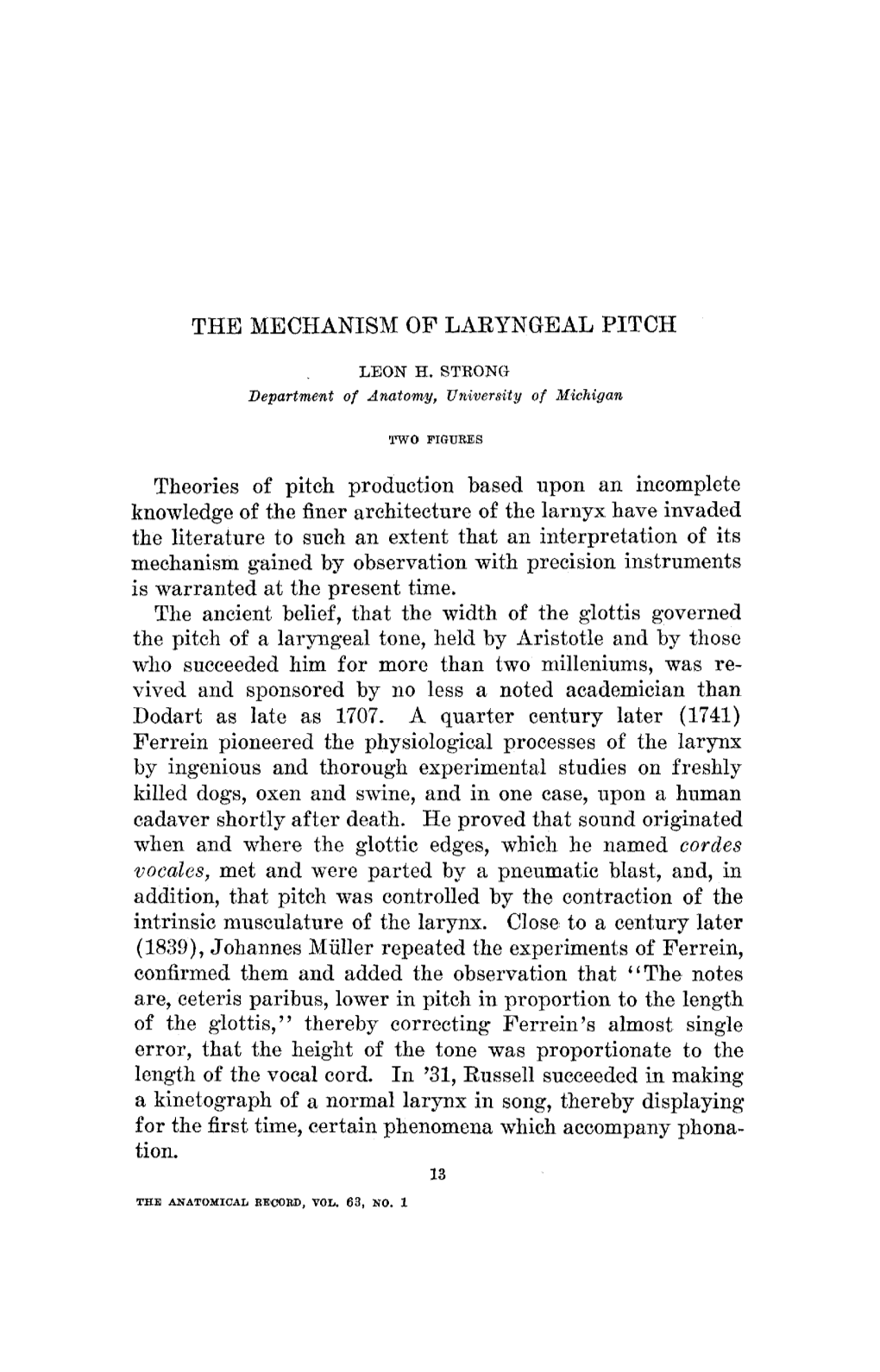 The Mechanism of Laryngeal Pitch