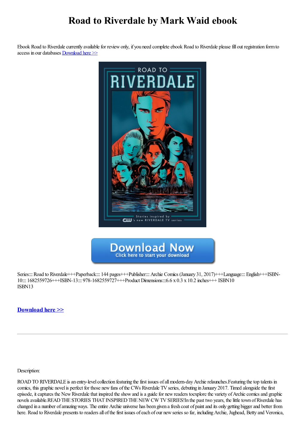 Road to Riverdale by Mark Waid Ebook