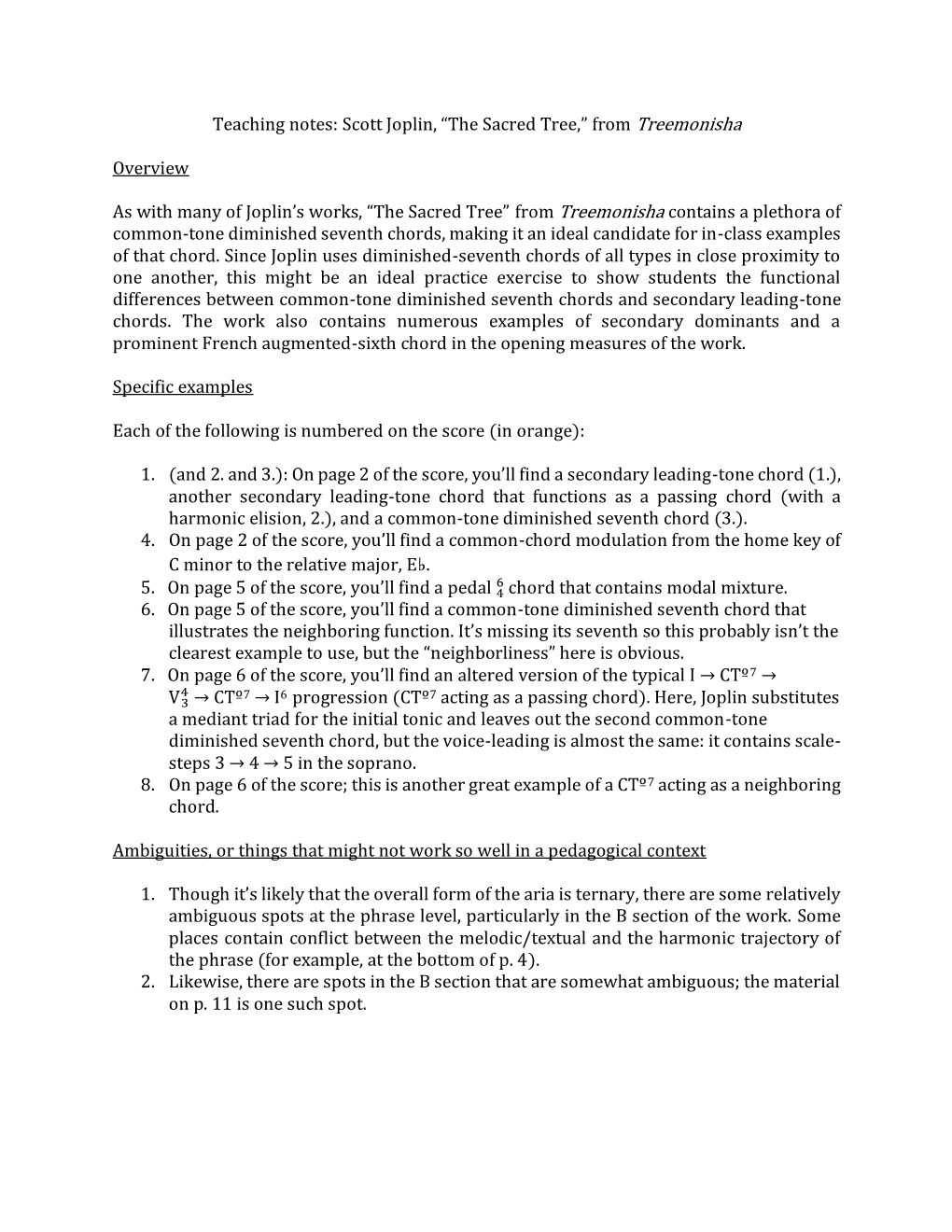 Teaching Notes Scott Joplin the Sacred Tree from Treemonisha