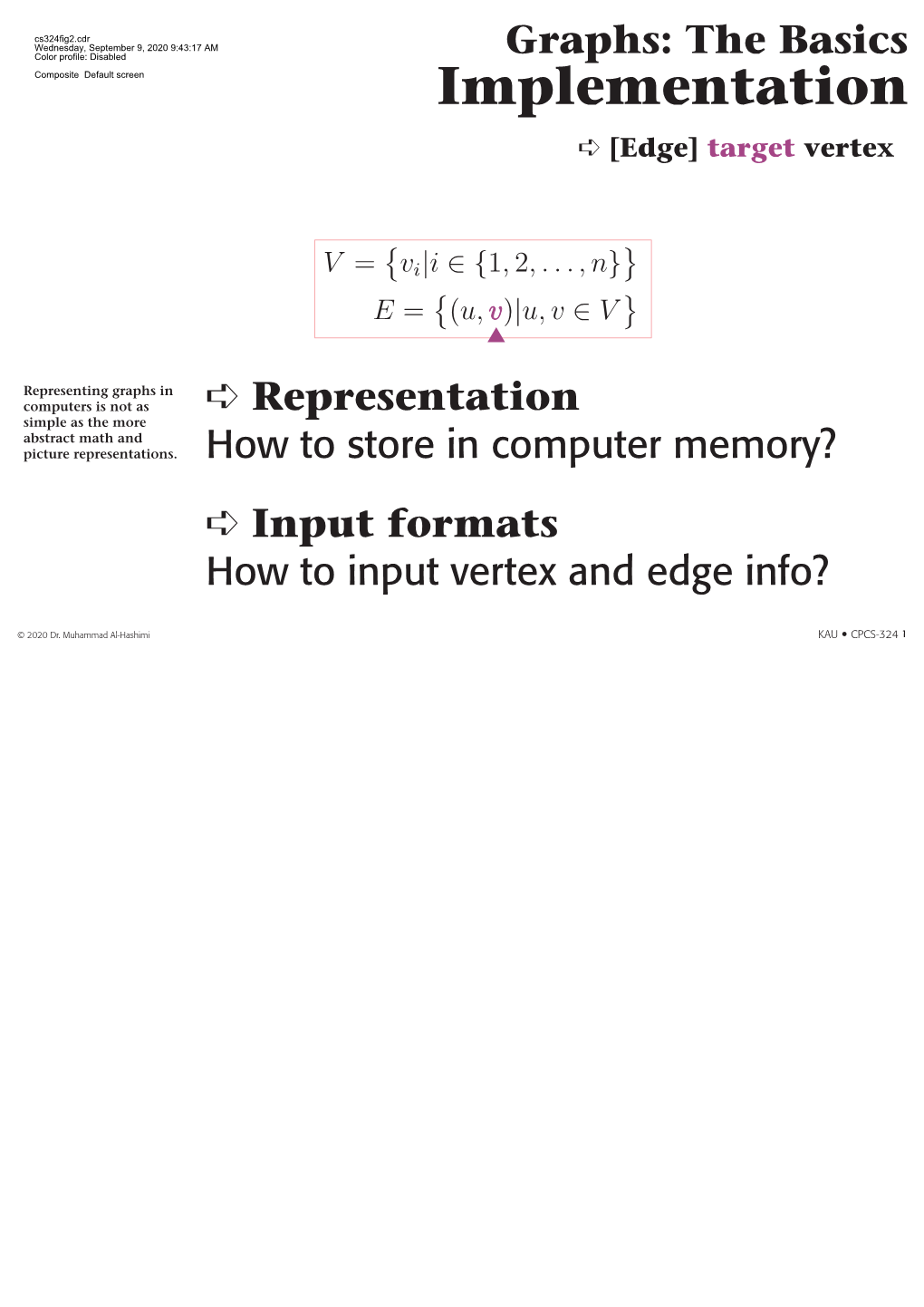 Graph Implementation Composite Default Screen Vertex Representation