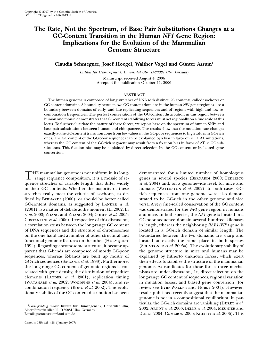 The Rate, Not the Spectrum, of Base Pair Substitutions