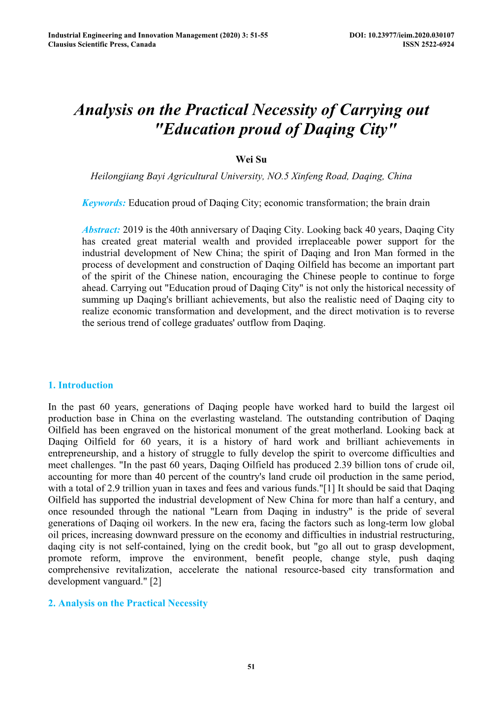 Education Proud of Daqing City"