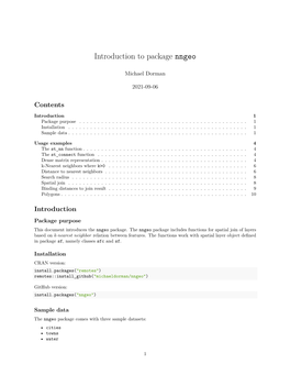 Introduction to Package Nngeo