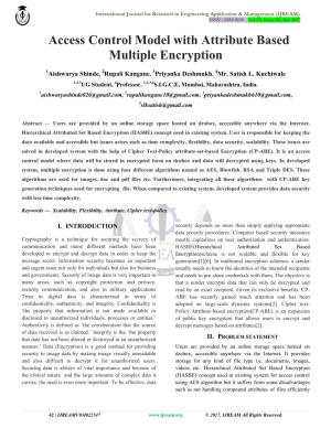 Access Control Model with Attribute Based Multiple Encryption