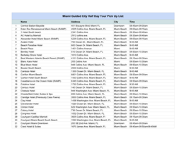 Miami Guided City Half Day Tour Pick up List