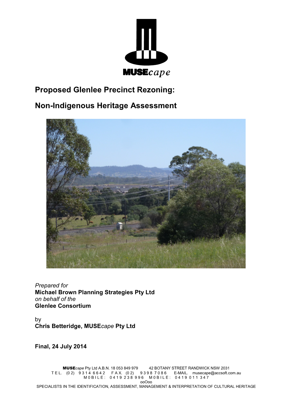 Proposed Glenlee Precinct Rezoning: Non-Indigenous Heritage Assessment