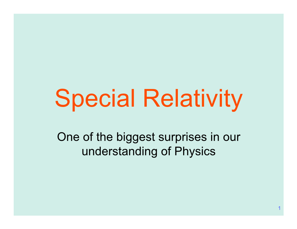 Special Relativity