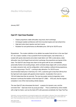 Opel GT: Opel Goes Roadster