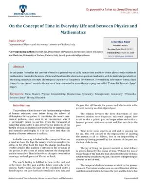 On the Concept of Time in Everyday Life and Between Physics and Mathematics