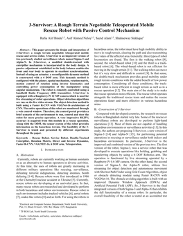A Rough Terrain Negotiable Teleoperated Mobile Rescue Robot with Passive Control Mechanism