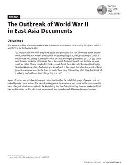 The Outbreak of World War II in East Asia Documents