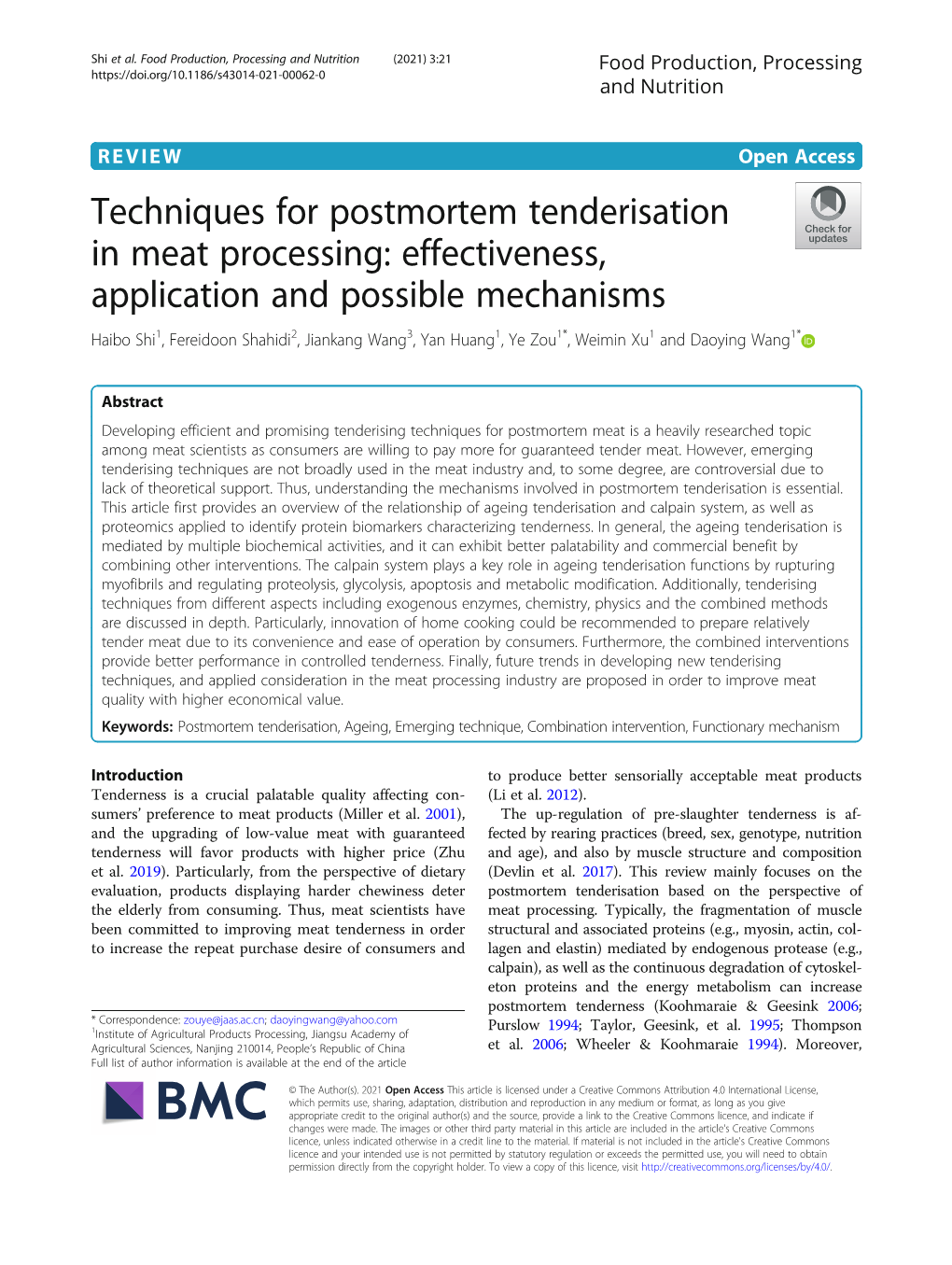 Techniques for Postmortem Tenderisation in Meat Processing