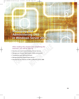 Managing and Administering DNS in Windows Server 2008 Managing