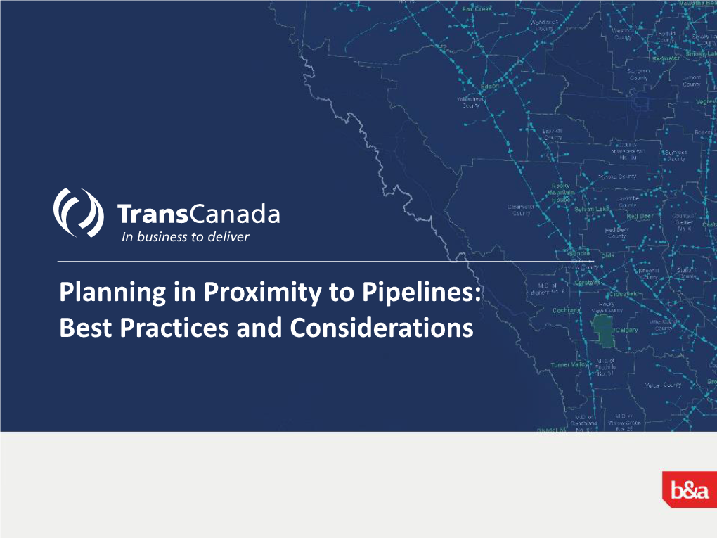 Land Use Planning in Proximity to Pipelines