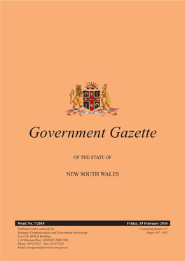 Government Gazette of 19 February 2010