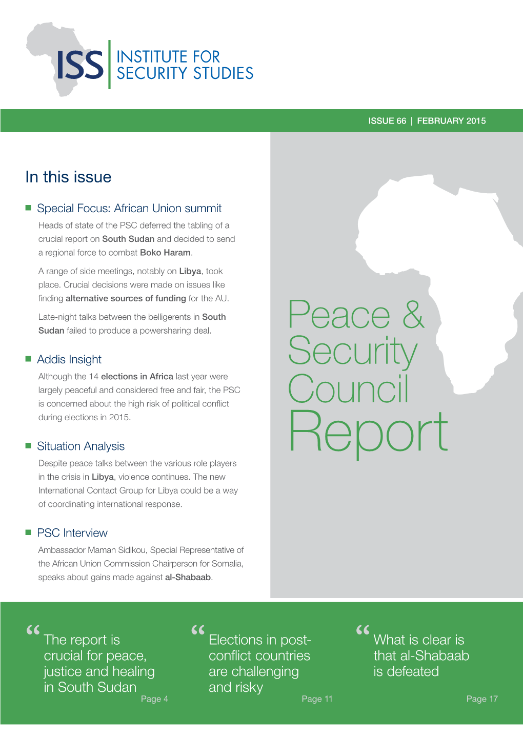 ISS Peace and Security Council Report, No 66