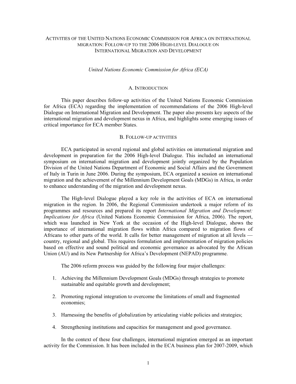 United Nations Economic Commission for Africa (ECA) This Paper