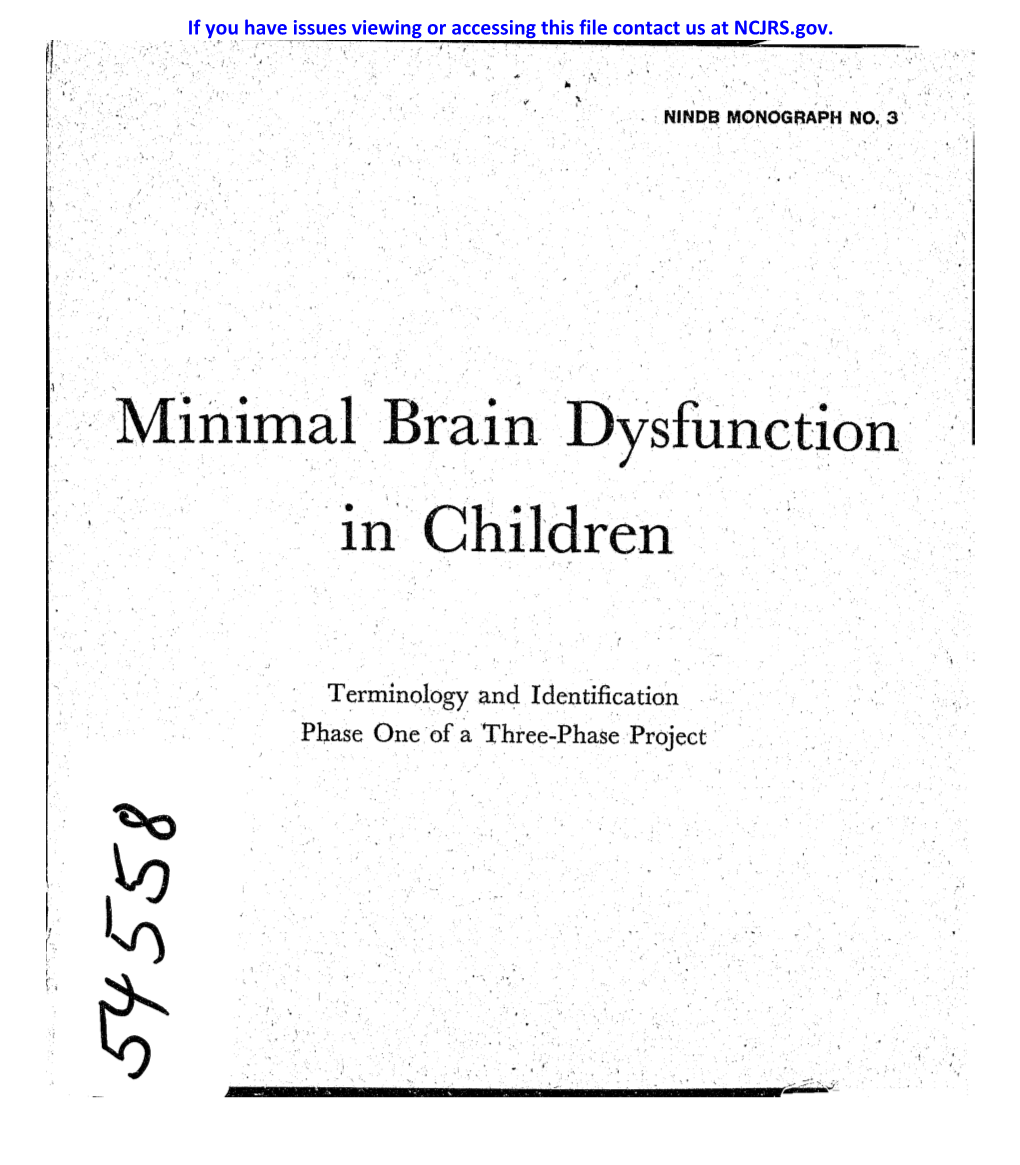 Minimal, ,Brain Dysfunction . In