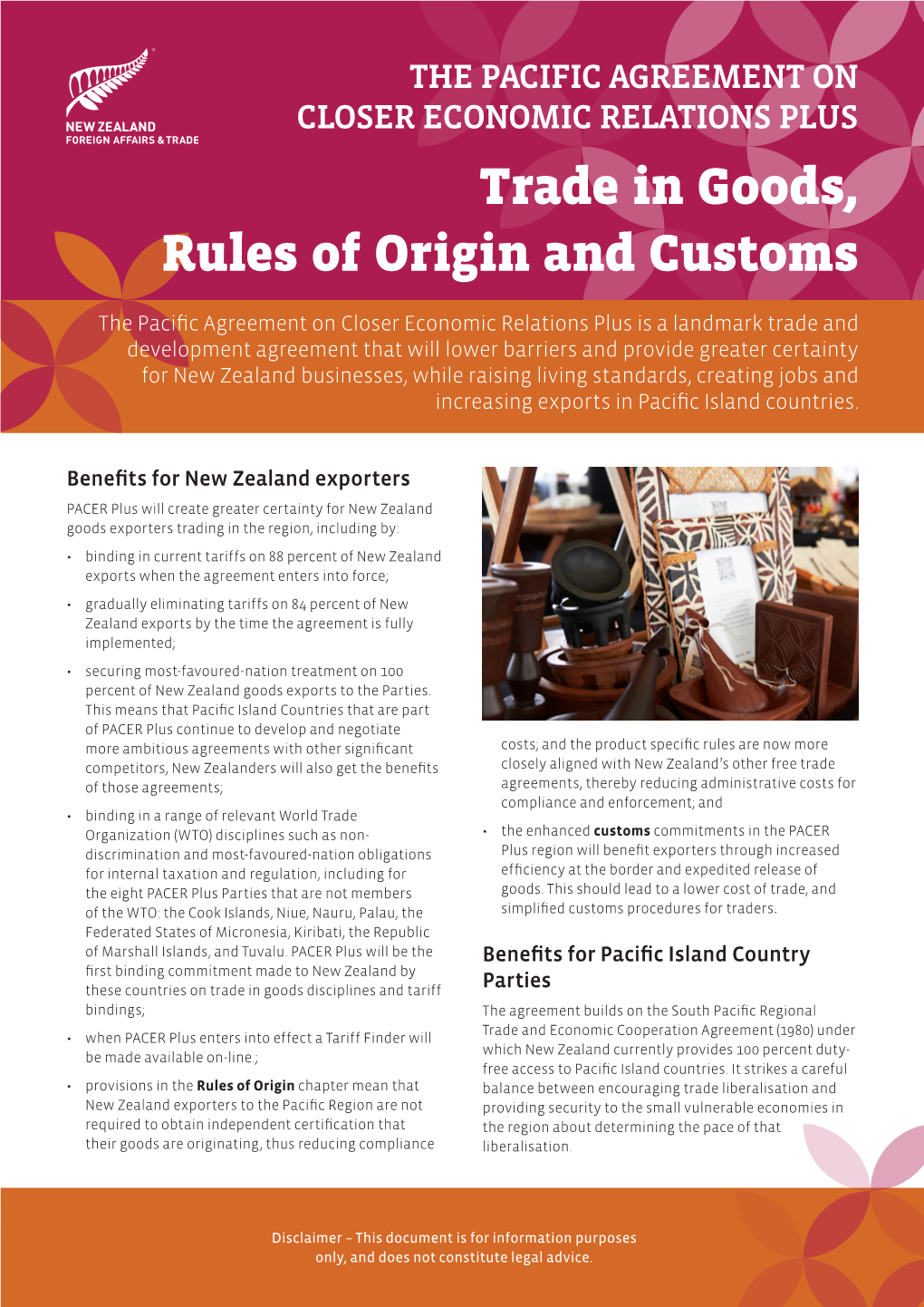 Trade in Goods, Rules of Origin and Customs