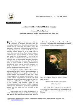 Al Zahrawi: the Father of Modern Surgery