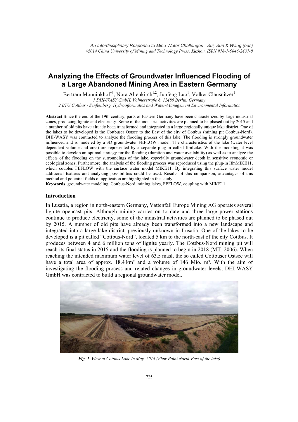 Analyzing the Effects of Groundwater Influenced Flooding of a Large Abandoned Mining Area in Eastern Germany