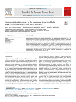 Nanoindentation-Based Study of the Mechanical Behavior of Bulk