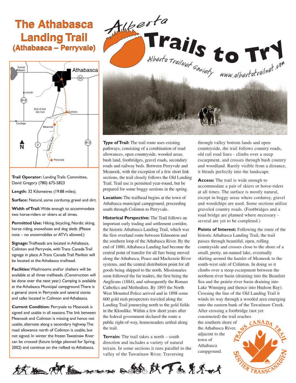 Athabasca Landing Trail R (Athabasca – Perryvale) T Ails Y Alberta Trail to Tr M Sunset Net O Beach Athabasca So .C Ciety Ailnet 55