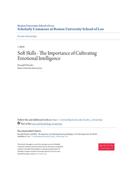 Soft Skills - the Importance of Cultivating Emotional Intelligence, 20 AALL Spectrum 28 (2016)