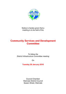 Community Services and Development Committee