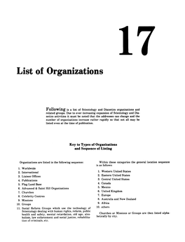List of Organizations