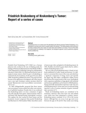 Friedrich Krukenberg of Krukenberg's Tumor