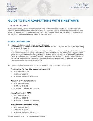 Guide to Film Adaptations with Timestamps