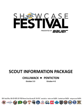 SCOUT INFORMATION PACKAGE CHILLIWACK PENTICTON October 2-3 October 4-5 GAME SCHEDULE