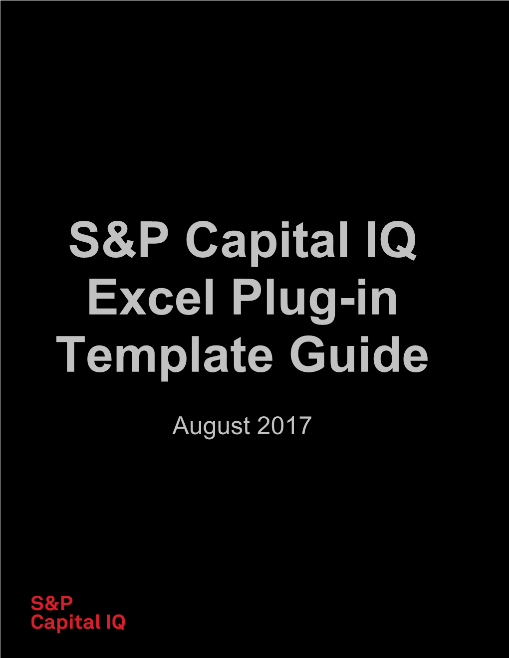 S&P Capital IQ Excel Plug-In Template Guide