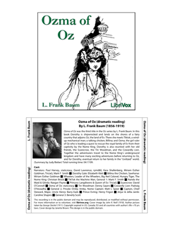 Ozma of Oz (Dramatic Reading) by L. Frank Baum (1856-1919)
