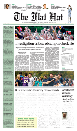 Investigation Critical of Campus Greek Life Arts and Global Citizenship at 4 P.M