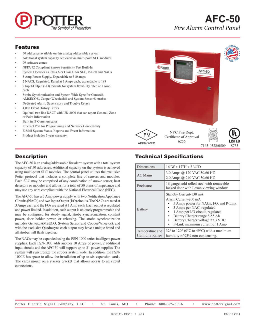 AFC-50 Fire Alarm Control Panel - DocsLib