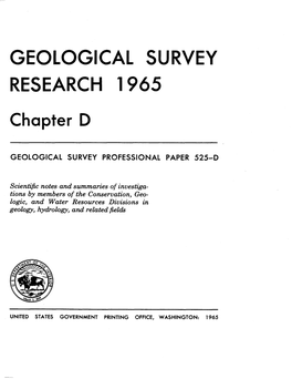 Geological Survey Research 1965