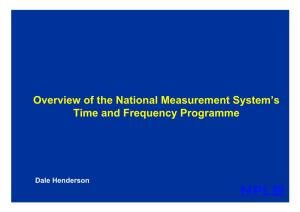 Overview of the National Measurement System's Time and Frequency Programme